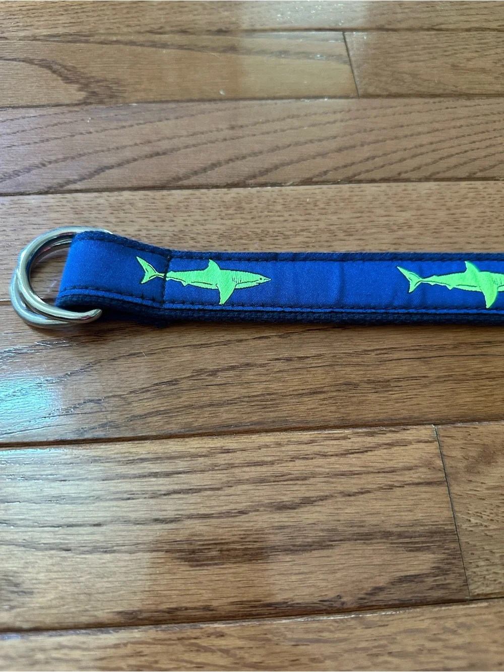 🦈 BELTED COW boys belt d-ring belt navy green sharks preppy youth belt small